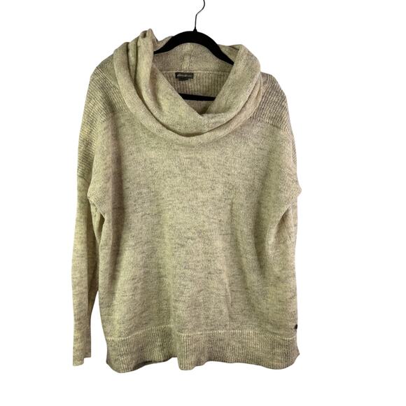 Eddie Bauer Womens medium Gray Long Sleeve Cowl Neck Mohair Blend Sweater - Picture 1 of 7